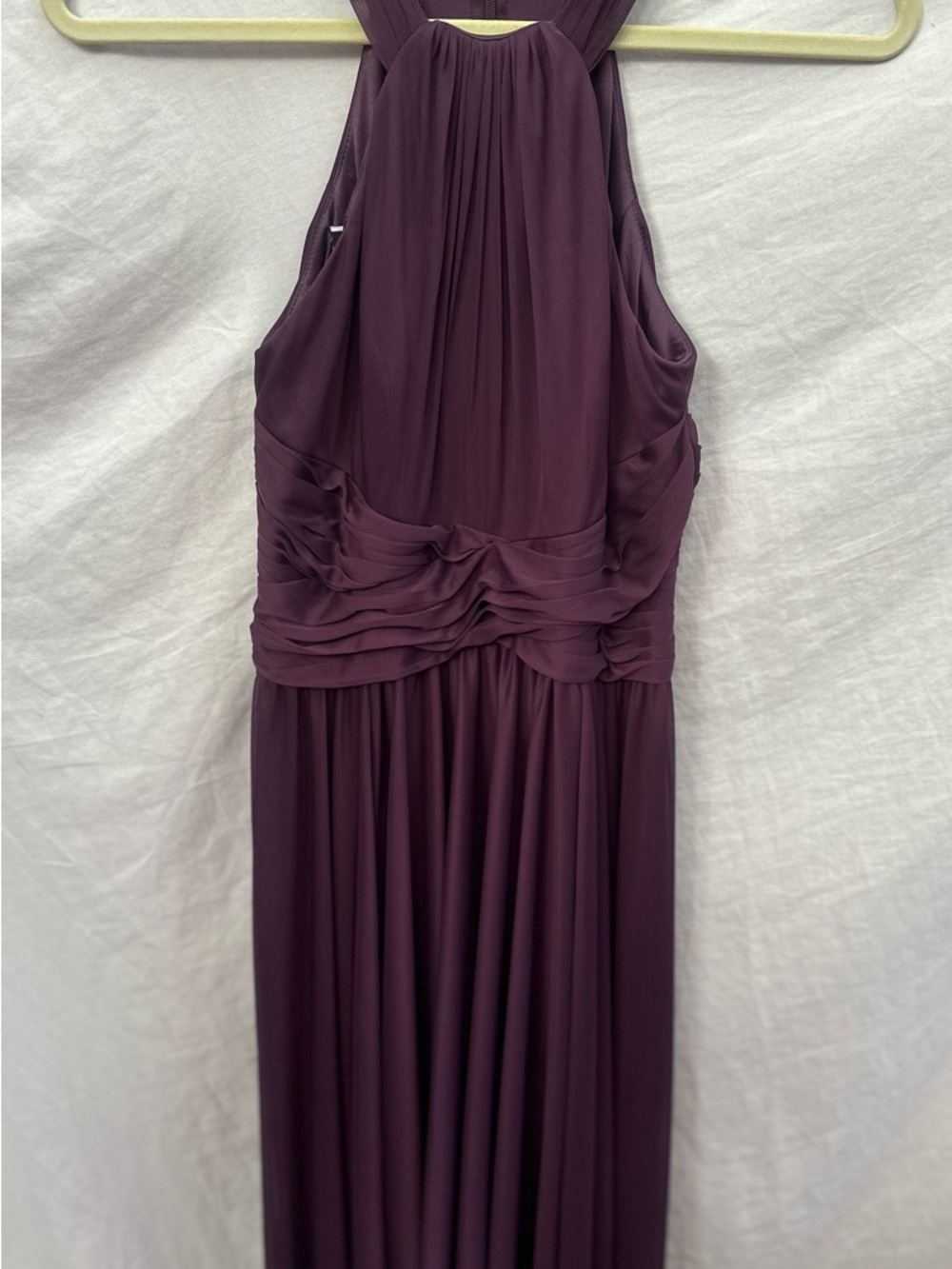 David's Bridal Plum Halter Evening Gown Prom Gala Formal Dress NWT